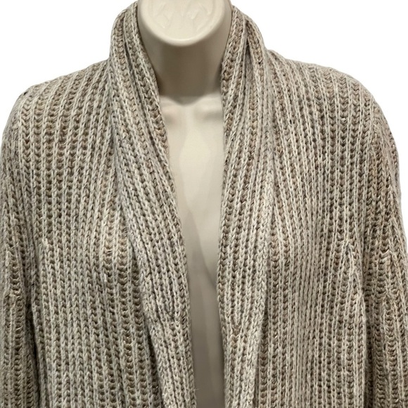 Loft Long Cardigan Tan Pockets Size Small Wool Silk Mohair Blend - Picture 3 of 6